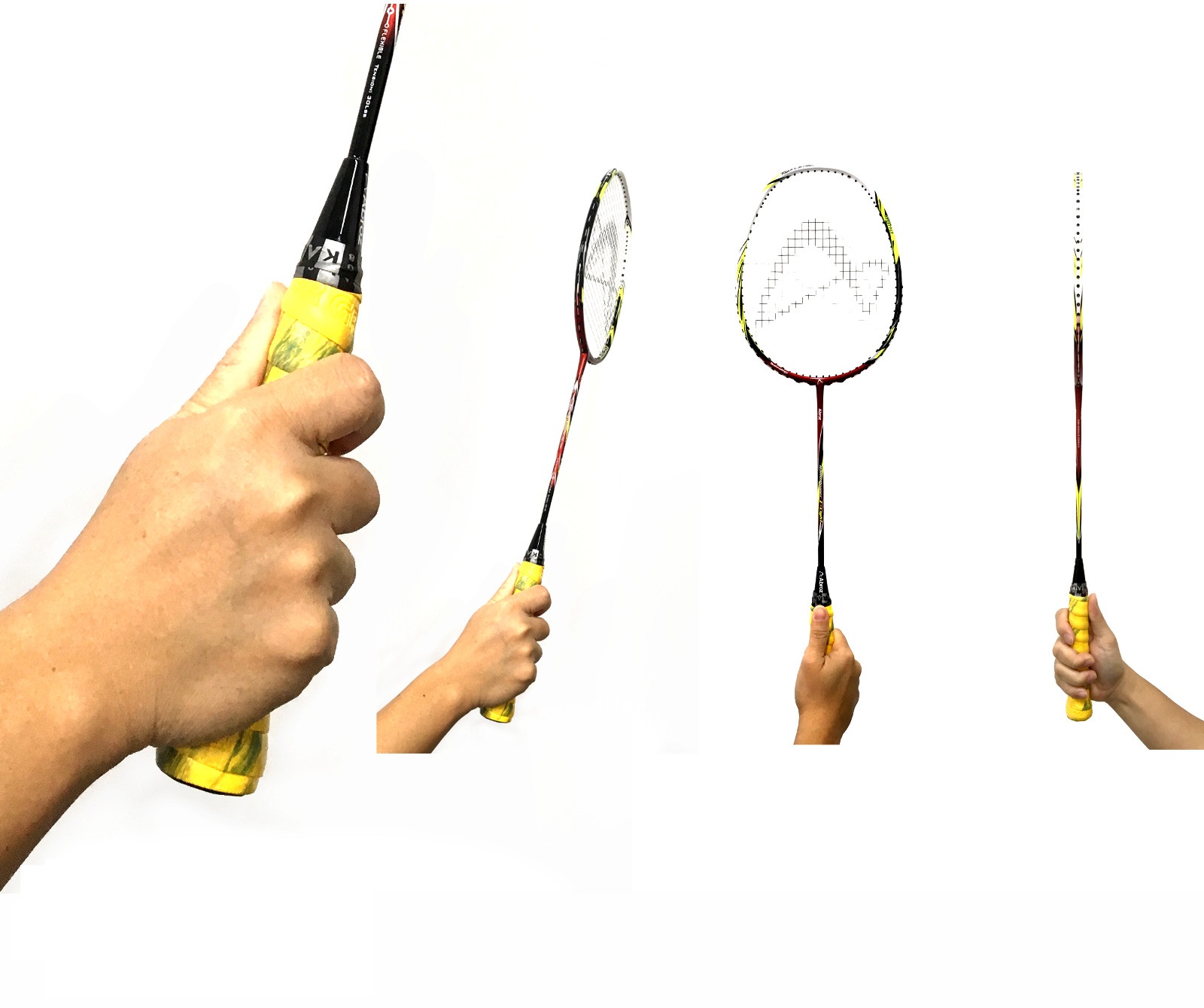 Cách cầm vợt backhand thumb grip thường sử dụng để phát cầu