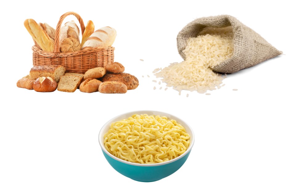 Gạo trắng, bánh mì trắng, mì… là những loại ngũ cốc tinh chế quen thuộc