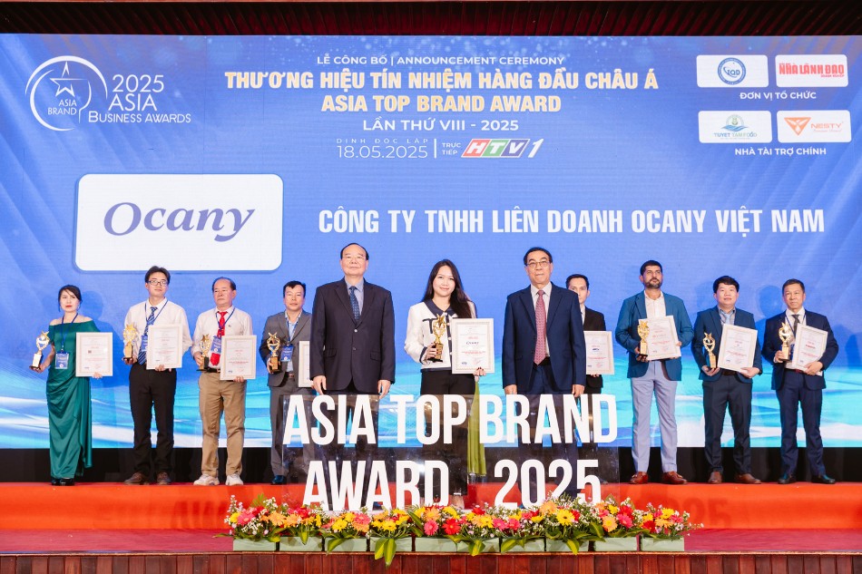 Ocany được vinh danh tại Asia Top Brand Award 2025 Ocany được vinh danh tại Asia Top Brand Award 2025